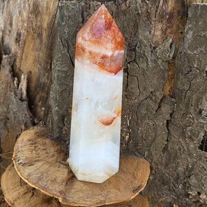 Fire Quartz Crystal Tower With Rainbows